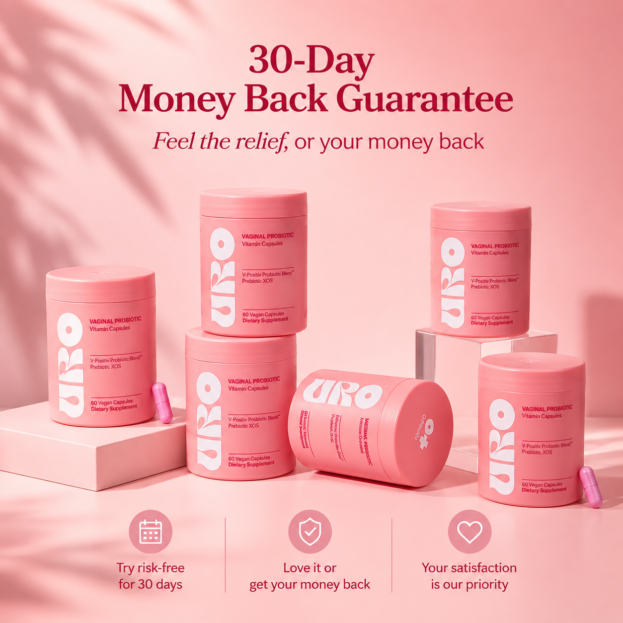 URO Vaginal Probiotic — 2 Bottle Pack (60-Day Supply)